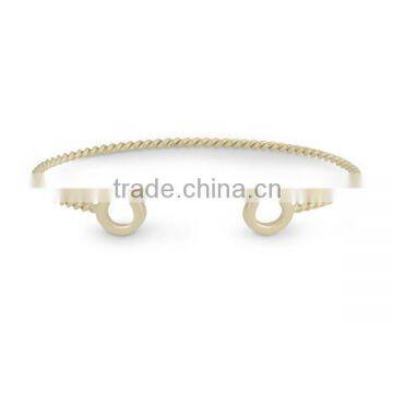 Latest Design Vogue Jewellery Bangle, Gold Double Horseshoe Bangle