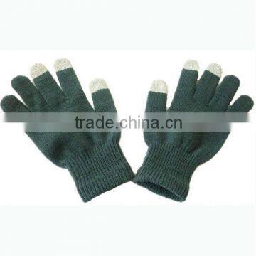 Cheap promotional winter men smart phone gloves with three tips