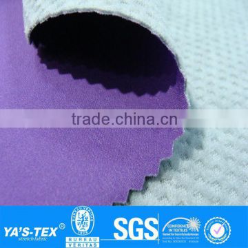 3 layers purple square polar fleece boned stretch waterproof polyester spandex fabric for outdoor jacket