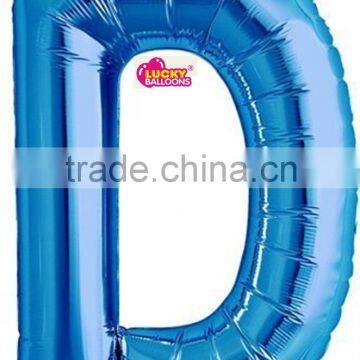 Unique design cheap blue jumbo helium filled letter balloons