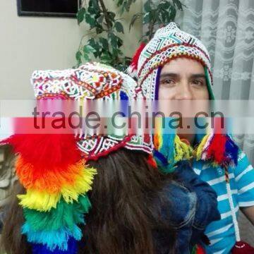 Cuzco Chullo Earflap Hat Unisex Bright colors Peru Ppunchay