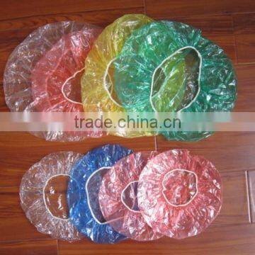 China Factory Price Disposable Plastic PE Printed Soft Shower Cap