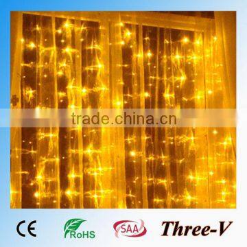 8*0.65M 192LEDs CE ROHS SAA approved large LED chasing curtain light holiday Christmas outdoor icicle lights 220V/110V