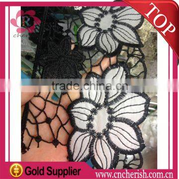 2016 Hot sale dress adornment flower soft water soluble adhesive lace trimming for formal dress                        
                                                Quality Choice