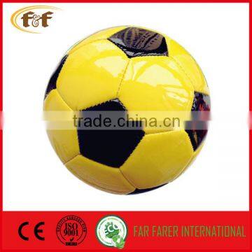 Mini sizes yellow & black football ball /kids pvc toy soccer ball