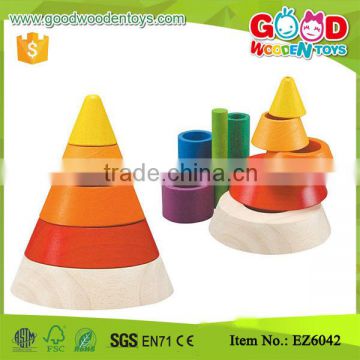 Nursey School Kids Labyrinth Cone Sorting Wooden Stacking Toys