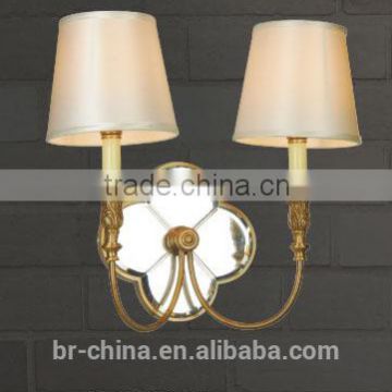 double lights brass crystal wall lamp for living room/hotel WL528-2