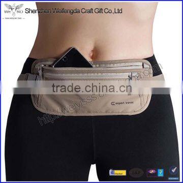 Travel Rfid Blocking Waist Money Belt with Phone Pocket for sport