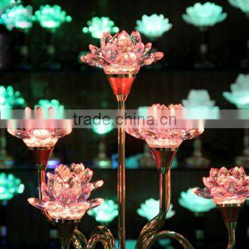 elegant crystal lotus flower candle holder