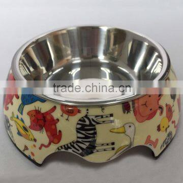 Animals print melamine dog bowl