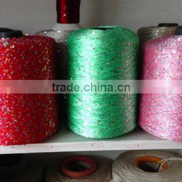 Soft sequin/spangle/bead knitting yarn for garment, scarf,fancy yarn