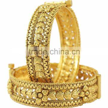 INDIAN TRADITIONAL GOLD PLATING OPENABLE BANGLE KADA BRACELET JEWELLERY