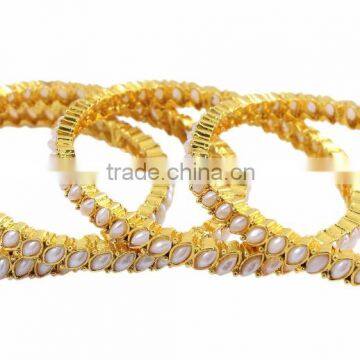Indian Ethnic Gold Plated Partywear Bracelets Bangles photo-2