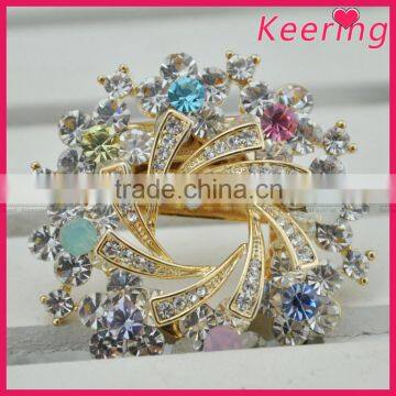 Colorful rhinestone eight flower bulk brooch WBR-1564