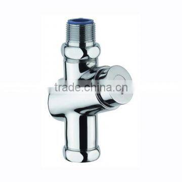 High Quality Brass Press Button Toilet Flush Valve, Self Closing Valve, Chrome Finish and Wall Mounted