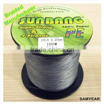 Zhejiang Outdoor Wholesale Fishing Tackle Japanese PE Fishing Longline Braided Line Sea Fishing 4 Strands 20lb 2000m Grey