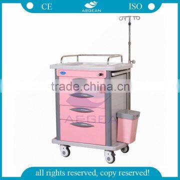 in high quality AG-ET007B4 CE ISO movable plastic hospital medical nursing cart