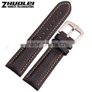 2015 hot fashion grain cowhide leather strap watch 23mm watch strap leather