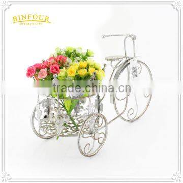 Metal White Round Holder Gardening Flower Pot photo-4