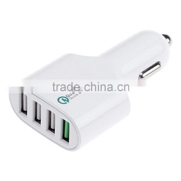 4 usb ports 2.4A output car charger 1 port QC2.0 and 3 ports Input 12-24V DC Output1QC2.0 5V/2.4A 9V/1.8A 12V/1.5A Output2,3,4 E