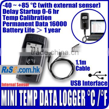 USB Internal External Sensor Temperature Data logger Datalogger Temp Recorder