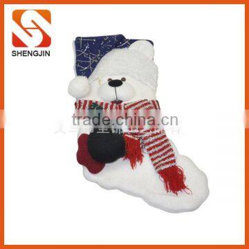 SJ-6954 Plush christmas stocking with teddy bear doll toy