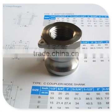 316 Quick Coupling-- SS Type A BSP Female Thread Plug