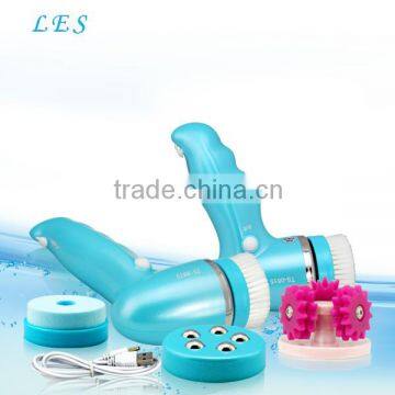 Rechargeable electronic skin cleansing brush