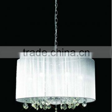 White and black lampshade Modern crystal chandelier lighting