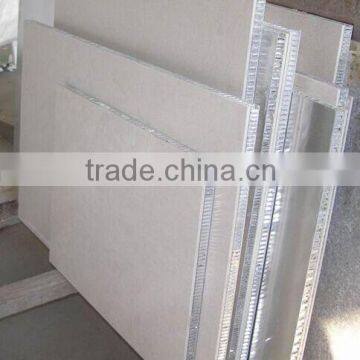 Aluminum Honeycomb backed Beige Marble panel