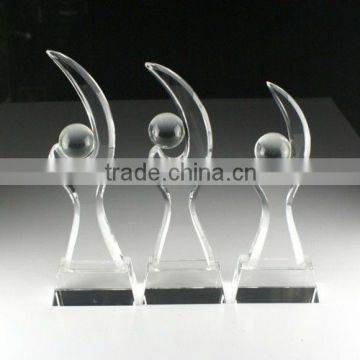 new design acrylic awards and trophies with base crystal trophy crystal