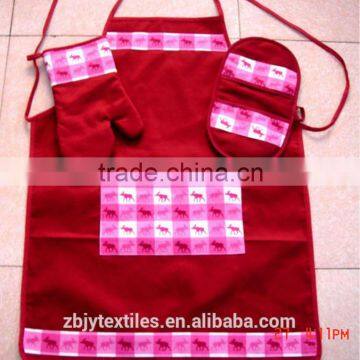 kitchen pot holder, oven mitten, apron set-26