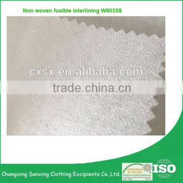 PES coating double dot non woven interlining fabric W8035S