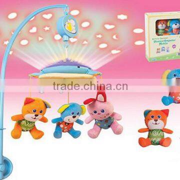 Baby Funny Projector Light Musical Bed Bell with Stuffed & Plush Animal Toys