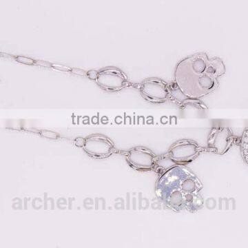 Gold Plated Crystal Long Skull Necklaces Pendants Wholesales Fashion Jewelry for Women and Men GJ-105 photo-5