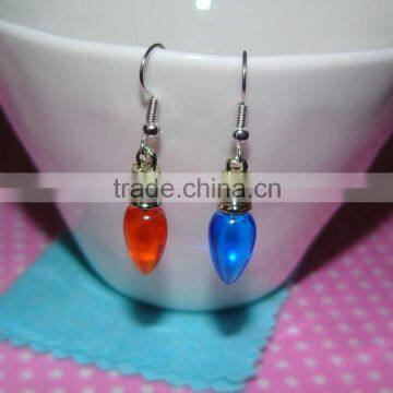 Colourful Christmas Mini Light Bulb Bulbs Earrings Kitsch Kawaii Retro Xmas