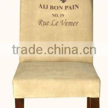 HIGH QUALITY SOLID MANGO WOOD DINING CHAIR , WOODEN DINING CHAIRS WITH FABRIC COVER