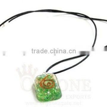 Supplier Of Green Orgone Rounded Square Pendant With Cord