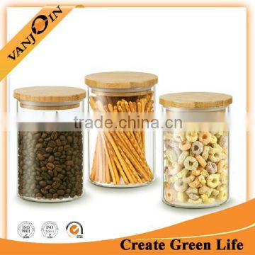 Borosilicate Glass Jar With Wooden Lid