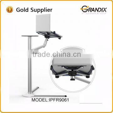Aluminum movable standing floor lcd swivel monitor stand