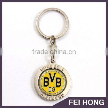 Quality yellow promotion logo spinning keychain