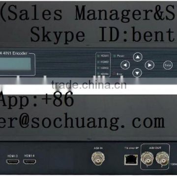 4 in 1 MPEG4/H.264 HD ENCODER (4HDMI+ASI in,ASI+IP(UDP,spts/mpts,unicast/multicast) out)