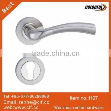 wooden Brushed Nickel zamac door handle set