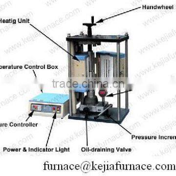 high temperature Compact Hot Pellet Press, small pellet press with programmable split furnace