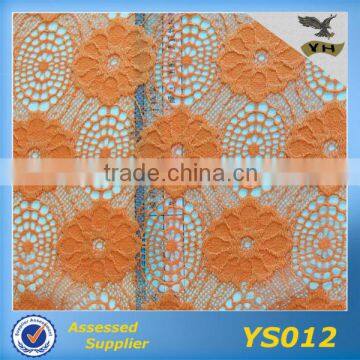 fashion bangkok lace fabric leaves pattern 3d flower lace embroidered fabric