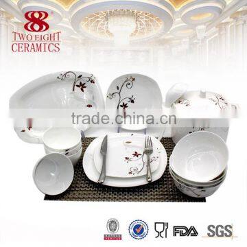 Guangzhou decal china ceramic 72 pcs dinner set with flower