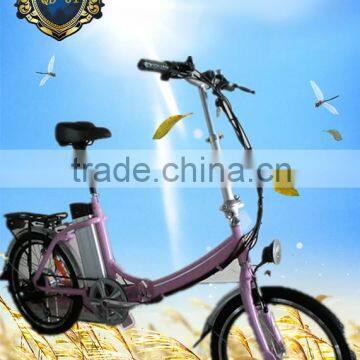 Lionhero good quality pink aluminum electric folding bike