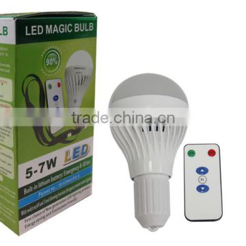 Hand touch 7w e27 emergency rechargable led magic bulb for home power cut