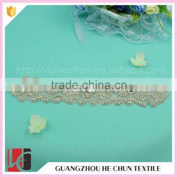 HC-3449 Hechun Factory Sew On Crystal Bead Hand Applique Embroidery Designs for Wedding Dress photo-2