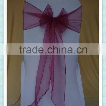 YHS#22 organza polyester banquet wedding wholesale chair cover sash